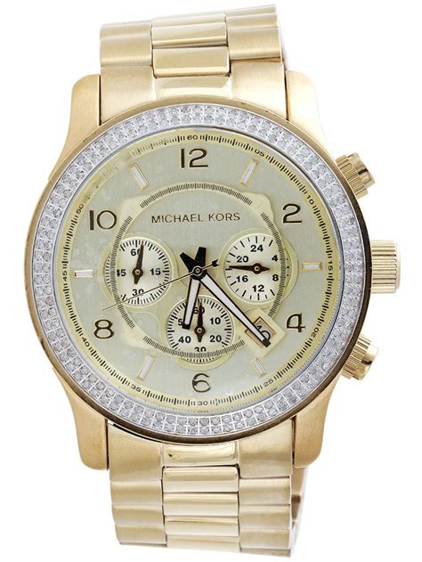 gold plated michael kors watch|michael kors diamond watch men's.